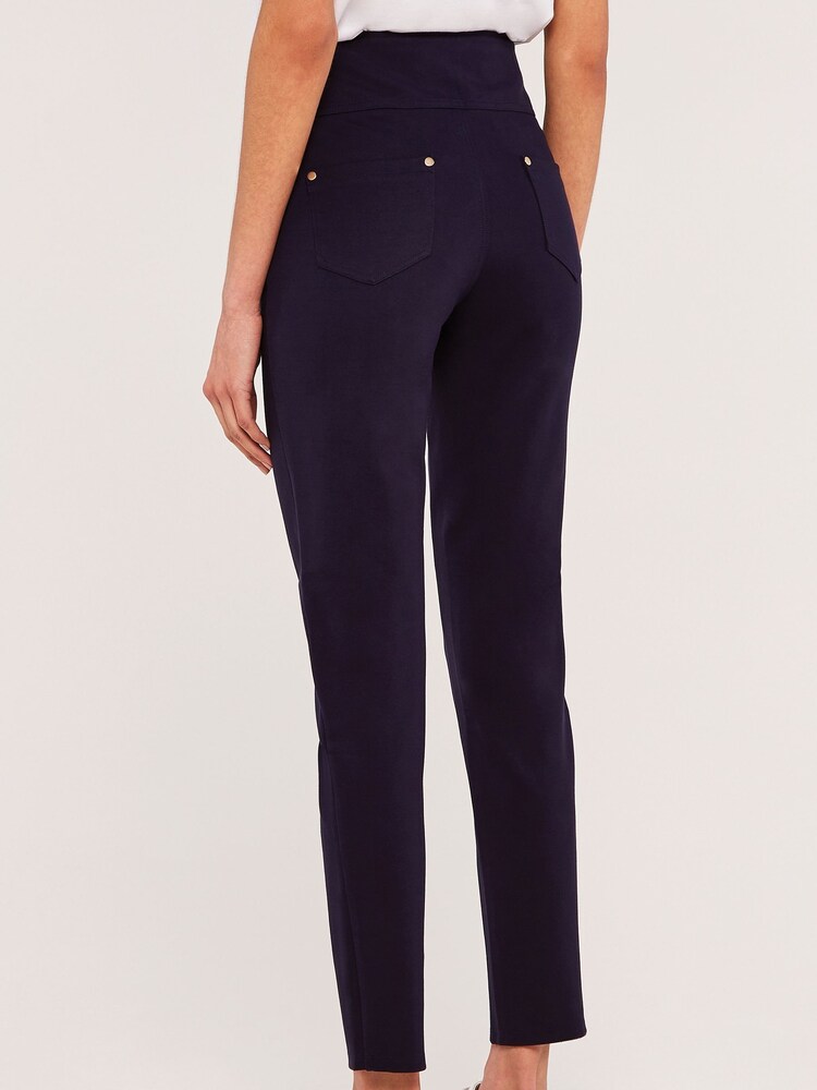 Apricot Blue Buttons Ponte Trousers - Image 2 of 4