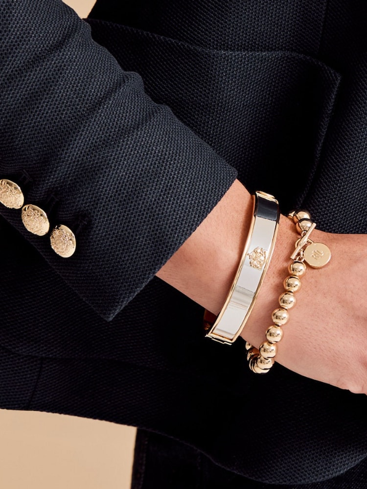 Lauren Ralph Lauren Gold Tone Crest Bangle - Image 1 of 5