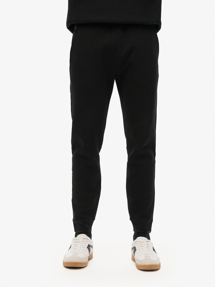 Superdry Black Tech Logo Tapered Joggers - Image 1 of 6