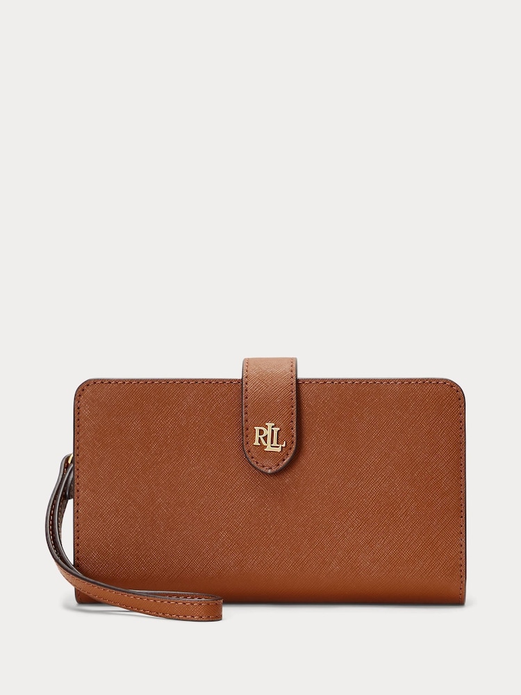Lauren Ralph Lauren Crosshatch Leather Tech Wristlet Bag - Image 1 of 3