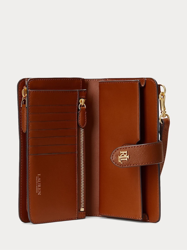 Lauren Ralph Lauren Crosshatch Leather Tech Wristlet Bag - Image 2 of 3 Lauren Ralph Lauren Crosshatch Leather Tech Wristlet Bag - Image 2 of 3