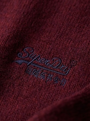 Superdry Dark Berry Essential Embroidered Knit Quarter Zip Jumper - Image 6 of 6