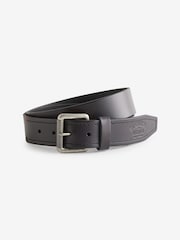 Superdry Black Badgeman Leather Logo Belt - Image 1 of 4