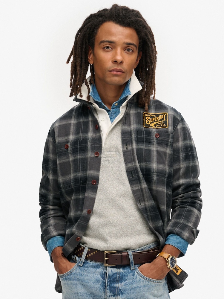 Superdry Brown 100% Cotton Branded Buckle Goods Belt - Image 1 of 2