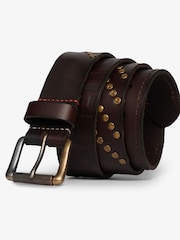 Superdry Brown 100% Cotton Branded Buckle Goods Belt - Image 2 of 2