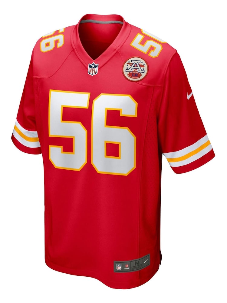 Nike Red NFL Kansas City Chiefs Home Game Jersey - George Karlaftis - Image 2 of 3