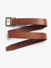 Superdry Tan Badgeman Leather Logo Belt - Image 2 of 4