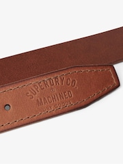 Superdry Tan Badgeman Leather Logo Belt - Image 4 of 4
