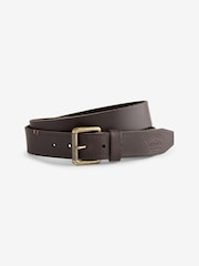 Superdry Brown Badgeman Leather Logo Belt - Image 1 of 5