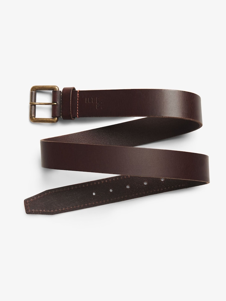 Superdry Brown Badgeman Leather Logo Belt - Image 2 of 5