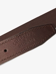 Superdry Brown Badgeman Leather Logo Belt - Image 4 of 5
