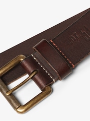 Superdry Brown Badgeman Leather Logo Belt - Image 5 of 5