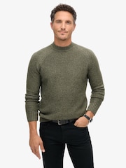Superdry Beetle Green Chunky Raglan Jumper - Image 1 of 5