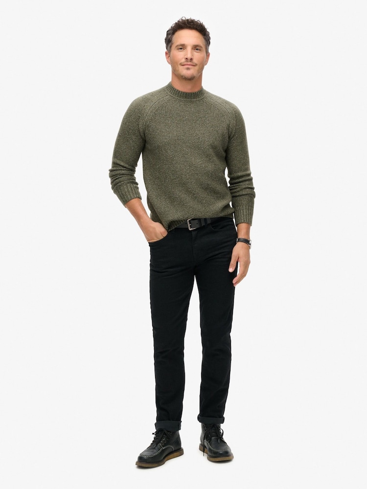Superdry Beetle Green Chunky Raglan Jumper - Image 2 of 5