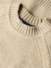 Superdry White Pepper Beige Chunky Raglan Jumper - Image 5 of 5