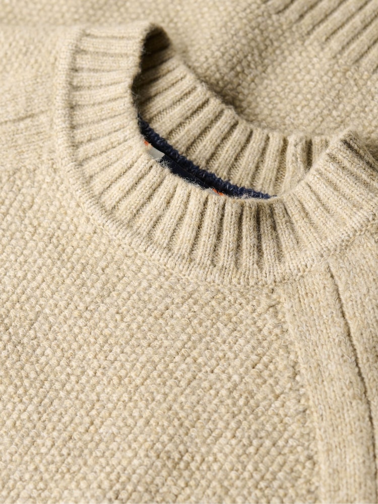Superdry White Pepper Beige Chunky Raglan Jumper - Image 5 of 5
