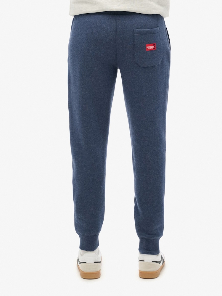 Superdry Heritage Navy Marl Essential Logo Joggers - Image 4 of 6