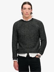Superdry Black Chunky Raglan Jumper - Image 1 of 5