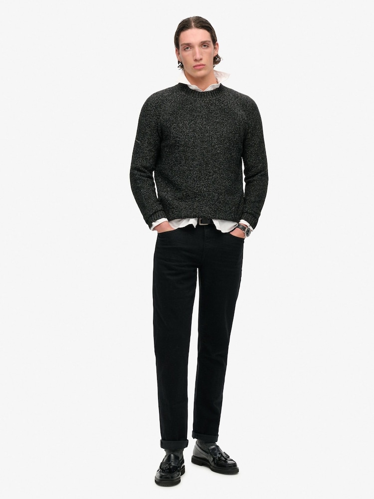Superdry Black Chunky Raglan Jumper - Image 2 of 5