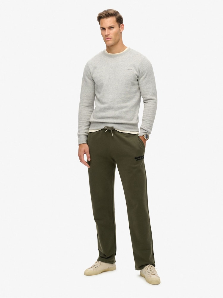 Superdry Army Khaki Luxury Sport Straight Joggers - Image 1 of 7