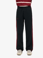 Superdry Black/Rich Burgundy Essential Logo Straight Joggers - Image 1 of 6