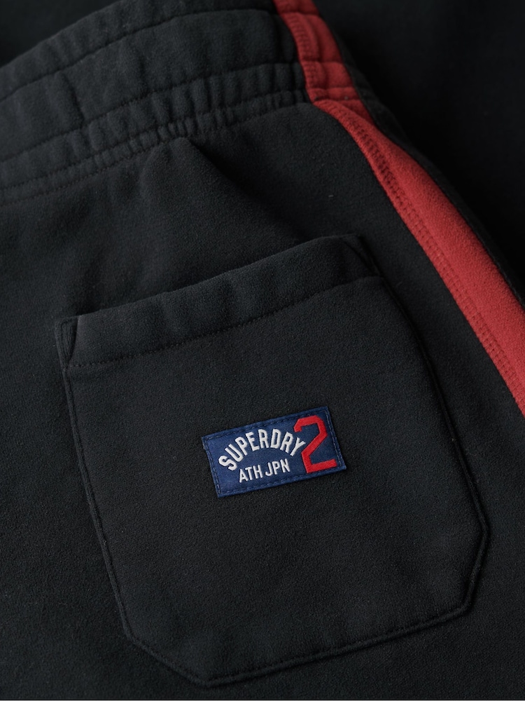 Superdry Black/Rich Burgundy Essential Logo Straight Joggers - Image 6 of 6