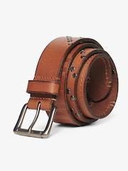 Superdry Tan 100% Cotton Branded Buckle Goods Belt - Image 1 of 3