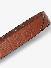Superdry Tan 100% Cotton Branded Buckle Goods Belt - Image 2 of 3