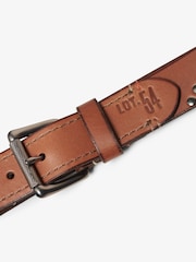 Superdry Tan 100% Cotton Branded Buckle Goods Belt - Image 3 of 3