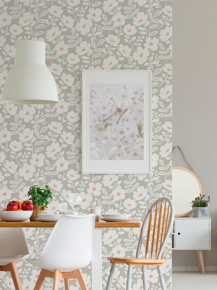 Urban Walls Pink Scandi Flower Wallpaper - Image 2 of 3