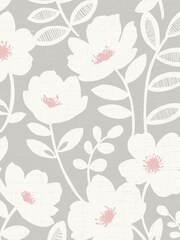 Urban Walls Pink Scandi Flower Wallpaper - Image 3 of 3