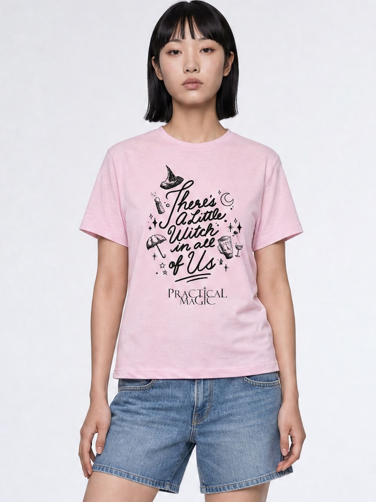 Rose - T-shirt Brands In Practical Magic Petite Sorcière Halloween Coupe Boyfriend - Image 1 sur 4