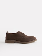 Brown Suedette Derby Shoes - Image 2 of 6