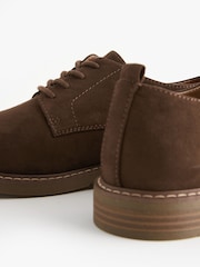 Brown Suedette Derby Shoes - Image 4 of 6