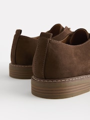 Brown Suedette Derby Shoes - Image 5 of 6