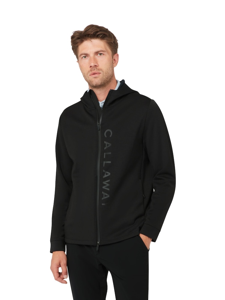 Callaway Apparel Black Full Zip Hooded Jacket - Image 1 of 3 Callaway Apparel Black Full Zip Hooded Jacket - Image 1 of 3