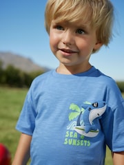 Blue/Green 100% Cotton T-Shirt And Shorts Set (3mths-7yrs) - Image 3 of 6