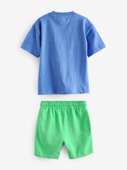 Blue/Green 100% Cotton T-Shirt And Shorts Set (3mths-7yrs) - Image 5 of 6