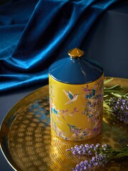 Yellow Midnight Patchouli and Amber Ceramic Shaped Scented Candle - Image 2 of 3