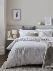 2 Pack White/Grey Geo Reversible Duvet Cover and Pillowcase Set - Image 3 of 6