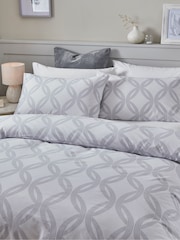 2 Pack White/Grey Geo Reversible Duvet Cover and Pillowcase Set - Image 4 of 6
