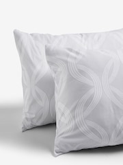 2 Pack White/Grey Geo Reversible Duvet Cover and Pillowcase Set - Image 5 of 6