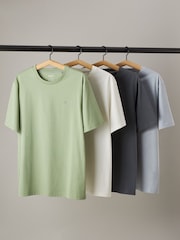 Blue/Sage/White/Charcoal Regular Fit 100% Cotton T-Shirts 4 Pack - Image 1 of 14
