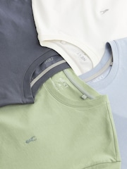 Blue/Sage/White/Charcoal Regular Fit 100% Cotton T-Shirts 4 Pack - Image 13 of 14