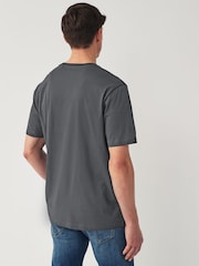 Blue/Sage/White/Charcoal Regular Fit 100% Cotton T-Shirts 4 Pack - Image 6 of 14