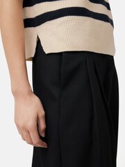 Jigsaw Black/Cream Cotton Blend Stripe Crew Tank - Image 5 of 5