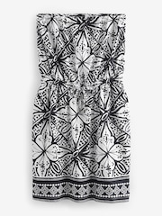 Monochrome 100% Cotton Jersey Bandeau Summer Mini Dress - Image 5 of 6