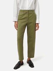 Jigsaw Green Nevis 100% Cotton Chino Trousers - Image 1 of 5