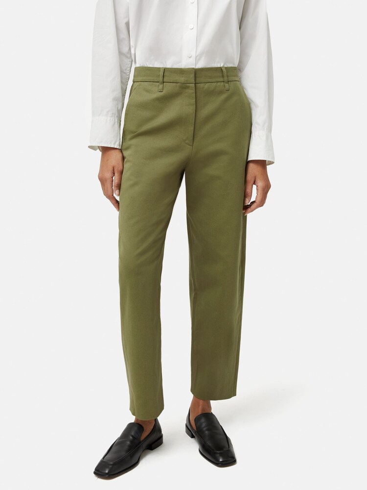 Jigsaw Green Nevis 100% Cotton Chino Trousers - Image 1 of 5