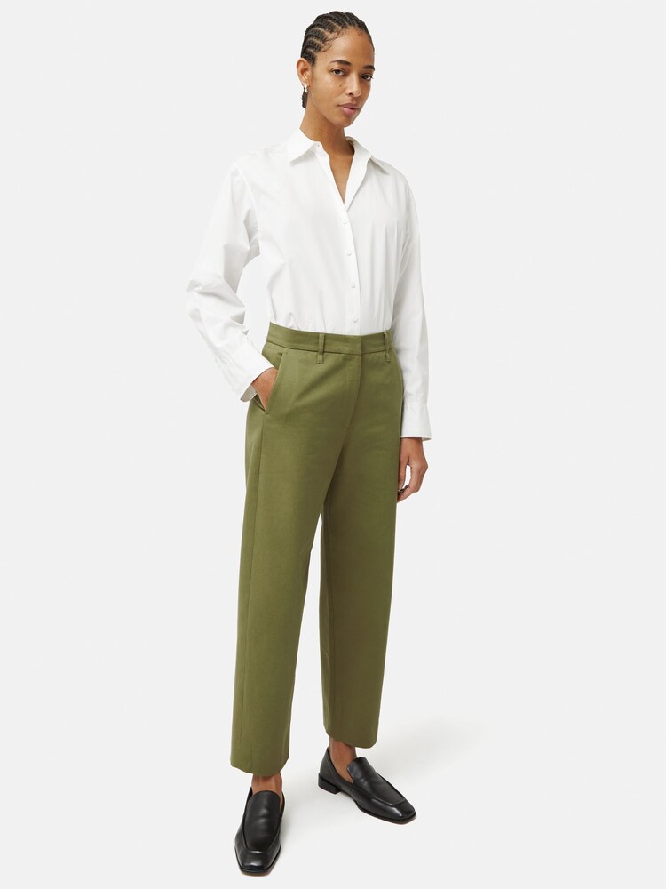 Jigsaw Green Nevis 100% Cotton Chino Trousers - Image 2 of 5